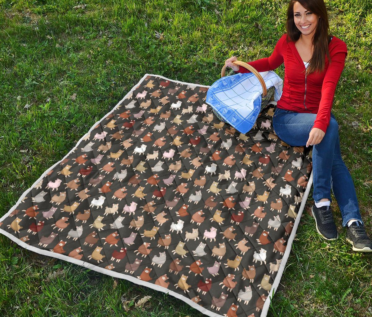 Alpaca Cute Design Themed Print Premium Quilt-JTAMIGO.COM