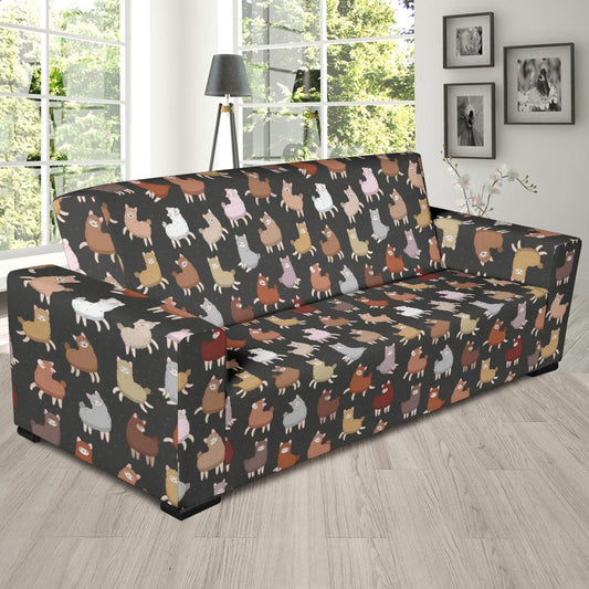 Alpaca Cute Design Themed Print Sofa Slipcover-JTAMIGO.COM