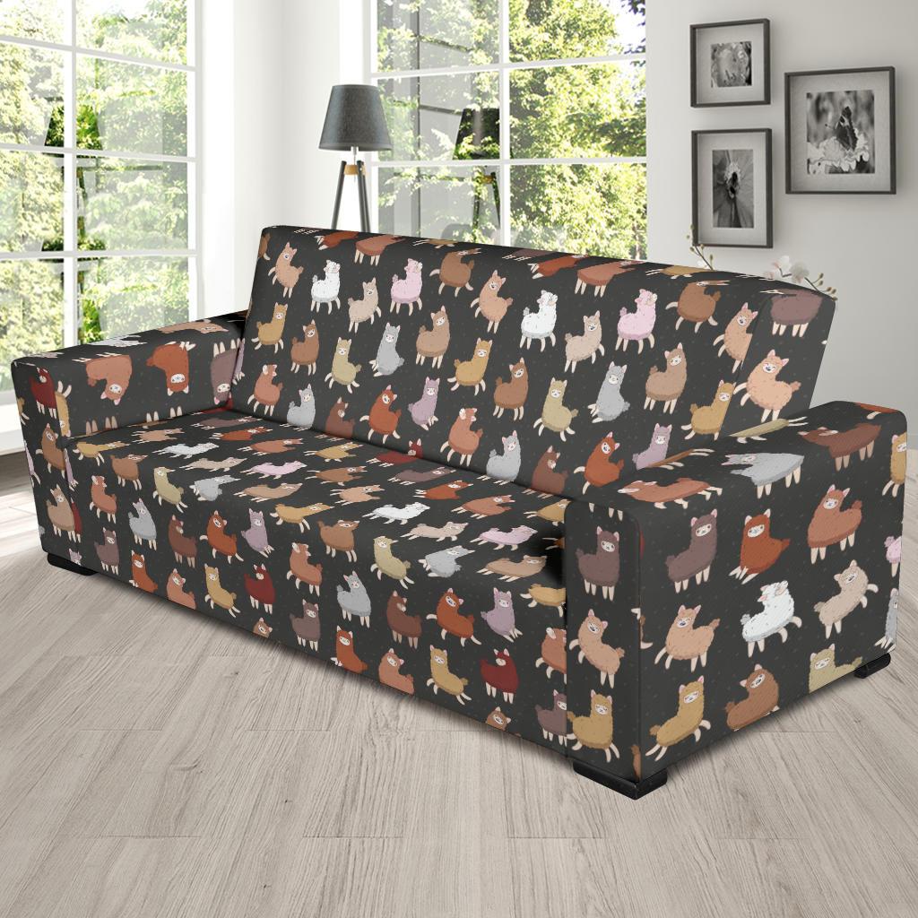 Alpaca Cute Design Themed Print Sofa Slipcover-JTAMIGO.COM