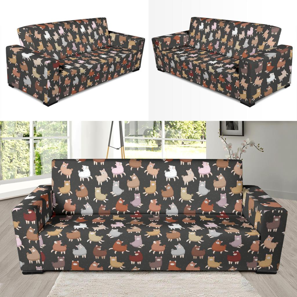 Alpaca Cute Design Themed Print Sofa Slipcover-JTAMIGO.COM