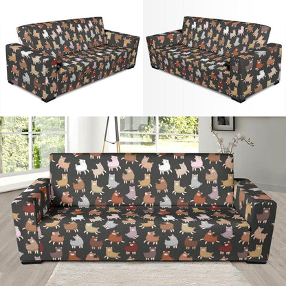 Alpaca Cute Design Themed Print Sofa Slipcover-JTAMIGO.COM