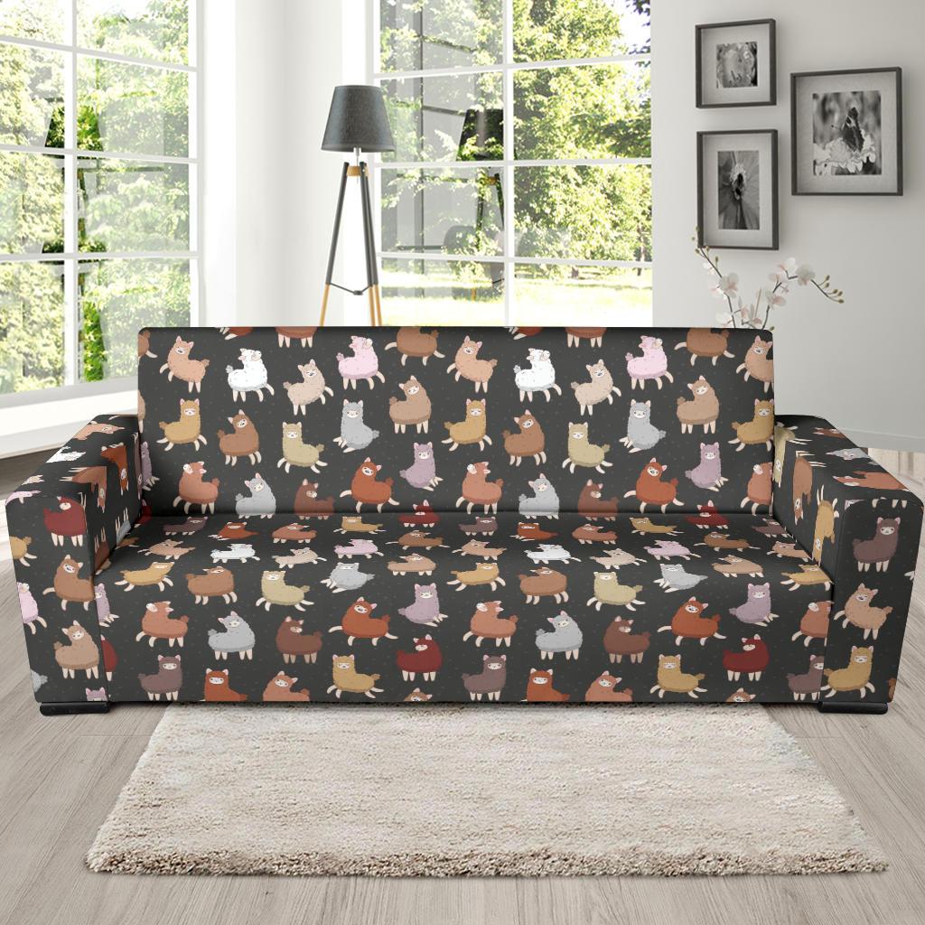 Alpaca Cute Design Themed Print Sofa Slipcover-JTAMIGO.COM