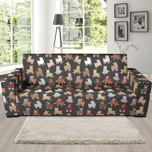 Alpaca Cute Design Themed Print Sofa Slipcover-JTAMIGO.COM