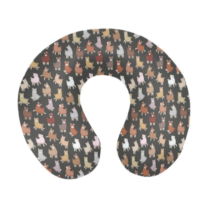 Alpaca Cute Design Themed Print U-Shaped Travel Neck Pillow-JTAMIGO.COM