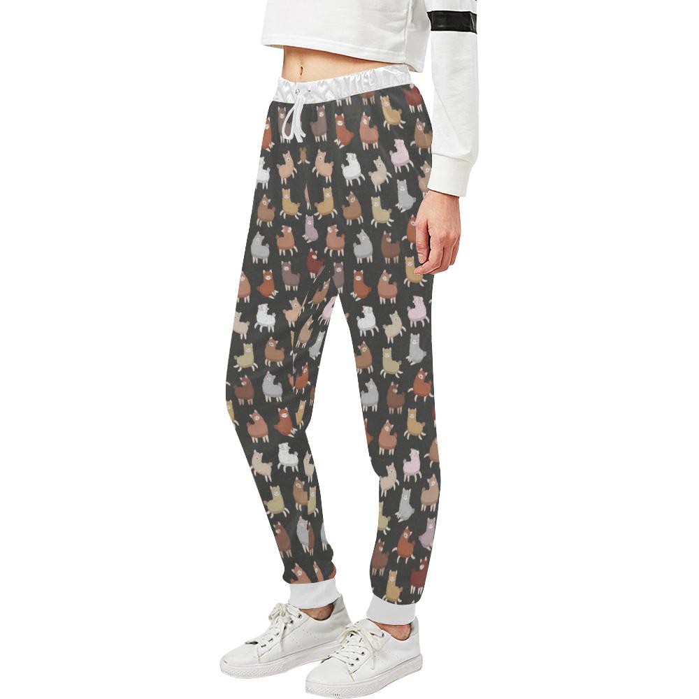 Alpaca Cute Design Themed Print Unisex Casual Sweatpants (Model L11)-JTAMIGO.COM