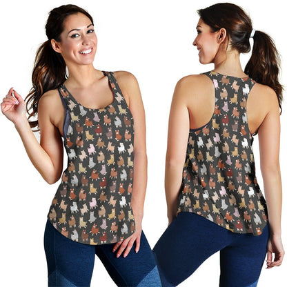 Alpaca Cute Design Themed Print Women Racerback Tank Top