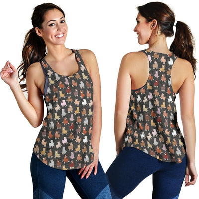 Alpaca Cute Design Themed Print Women Racerback Tank Top
