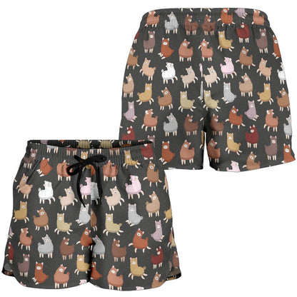 Alpaca Cute Design Themed Print Women Shorts-JTAMIGO.COM