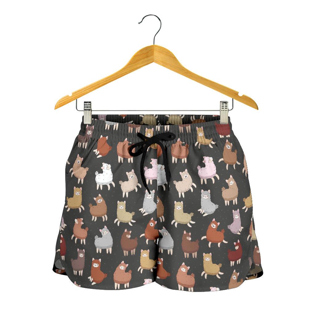 Alpaca Cute Design Themed Print Women Shorts-JTAMIGO.COM
