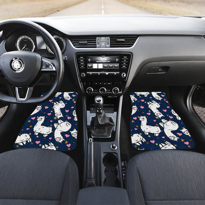 Alpaca Heart Star Design Themed Print Car Floor Mats