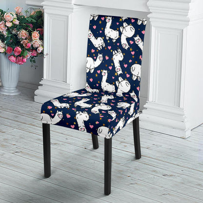 Alpaca Heart Star Design Themed Print Dinning Chair Slipper-JTAMIGO.COM