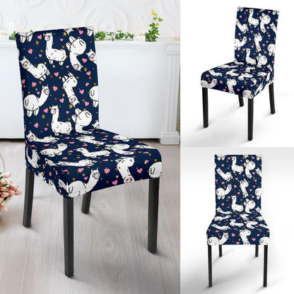 Alpaca Heart Star Design Themed Print Dinning Chair Slipper-JTAMIGO.COM