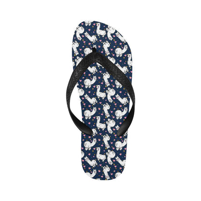 Alpaca Heart Star Design Themed Print Flip Flops-JTAMIGO.COM