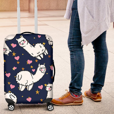 Alpaca Heart Star Design Themed Print Luggage Cover Protector