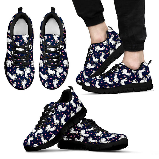 Alpaca Heart Star Design Themed Print Men Sneakers Shoes