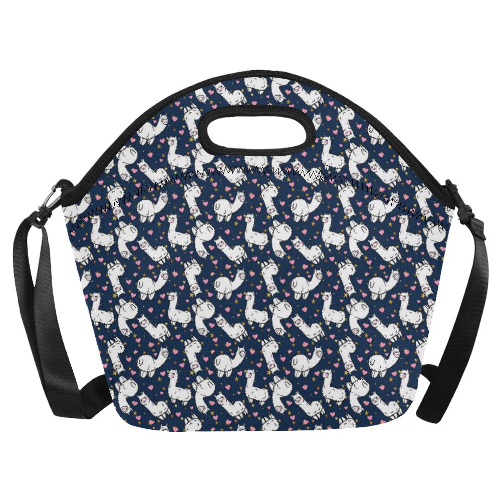 Alpaca Heart Star Design Themed Print Neoprene Lunch Bag (Model 1669)(Large)-JTAMIGO.COM