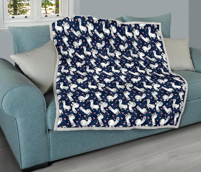 Alpaca Heart Star Design Themed Print Premium Quilt-JTAMIGO.COM
