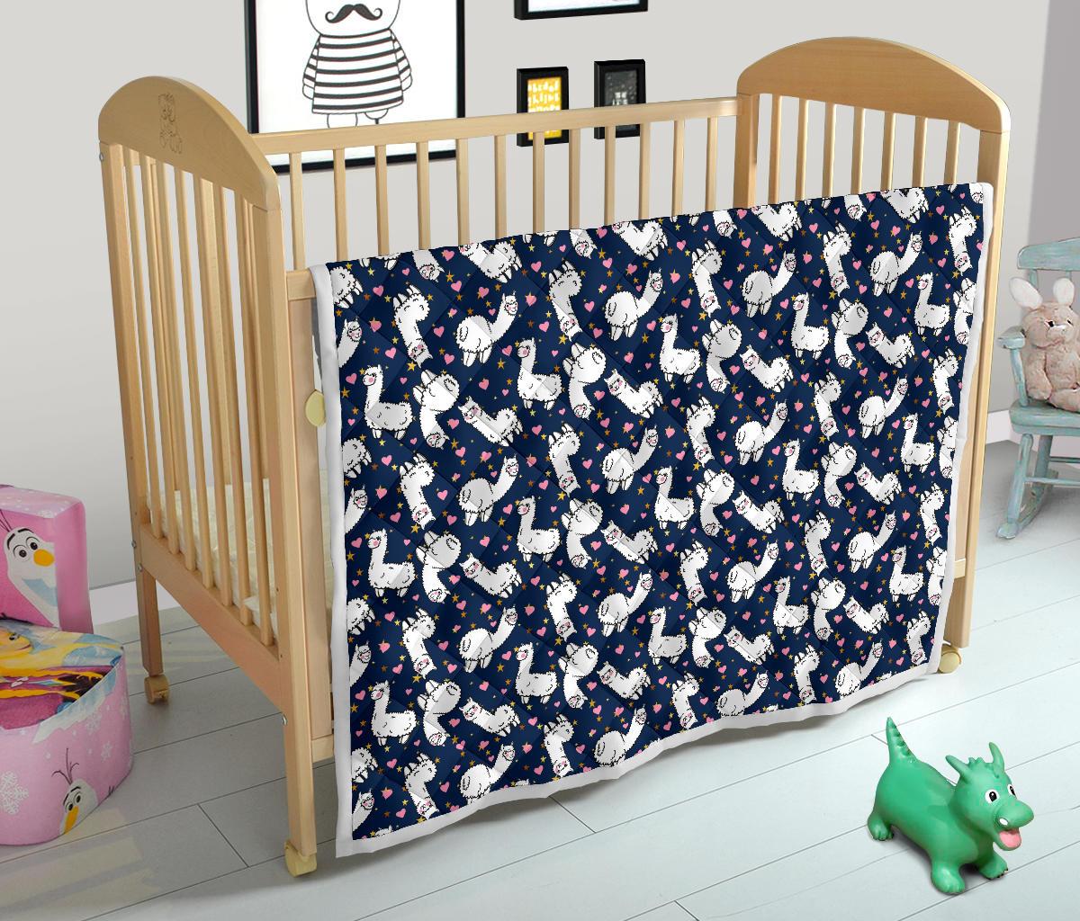 Alpaca Heart Star Design Themed Print Premium Quilt-JTAMIGO.COM