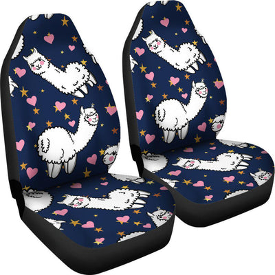 Alpaca Heart Star Design Themed Print Universal Fit Car Seat Covers