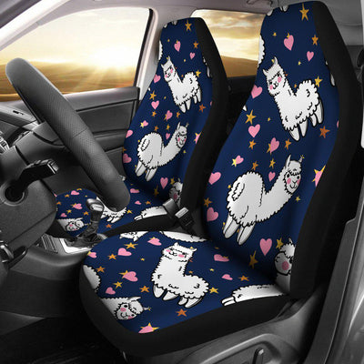 Alpaca Heart Star Design Themed Print Universal Fit Car Seat Covers