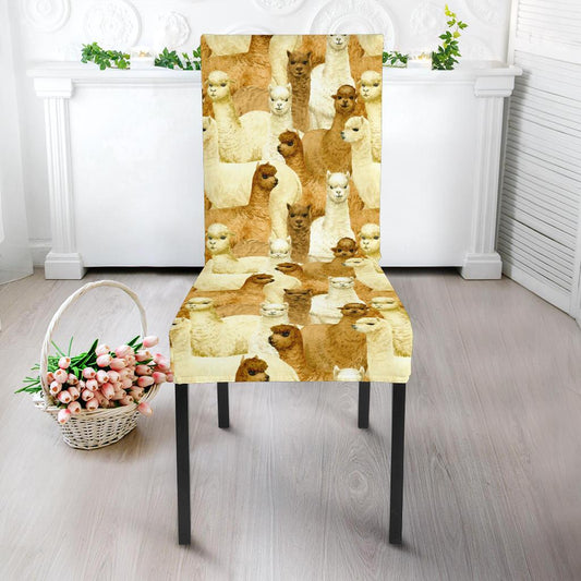 Alpaca Watercolor Design Themed Print Dinning Chair Slipper-JTAMIGO.COM