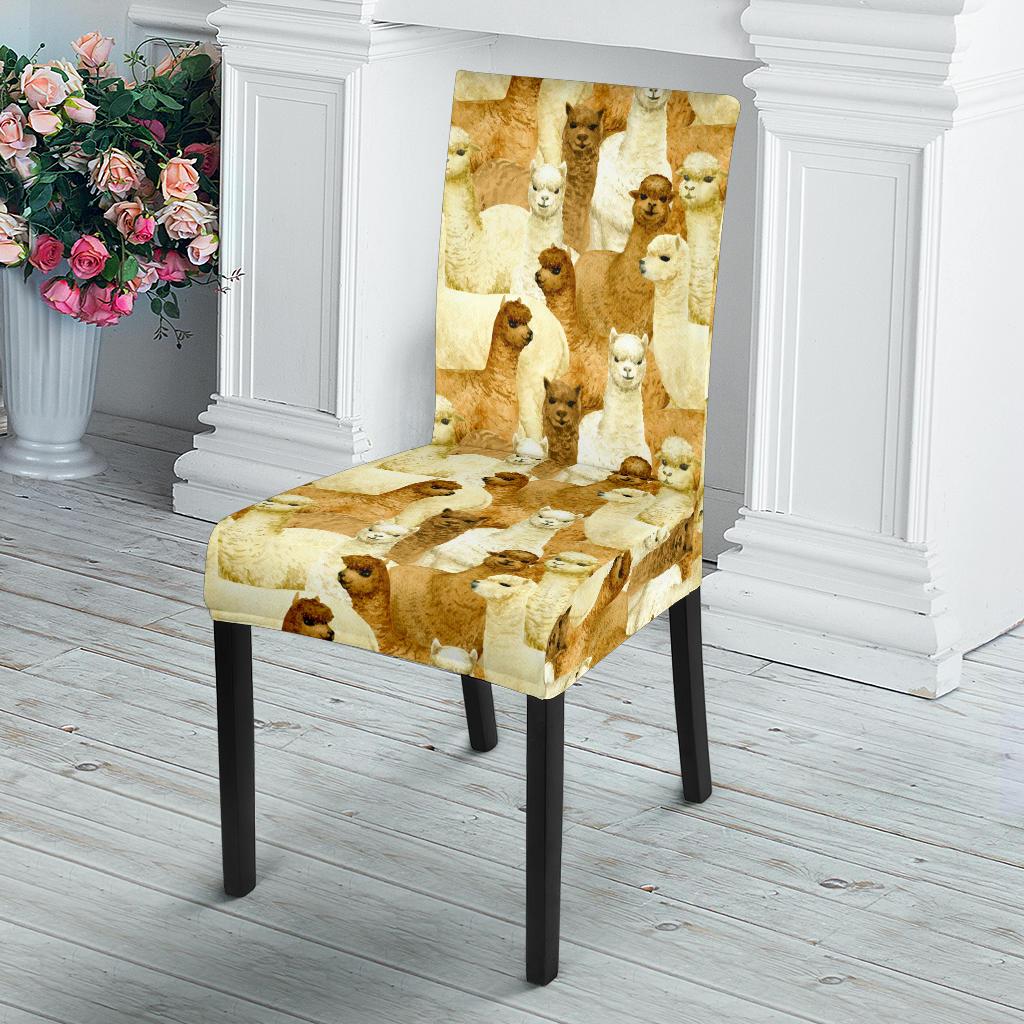 Alpaca Watercolor Design Themed Print Dinning Chair Slipper-JTAMIGO.COM
