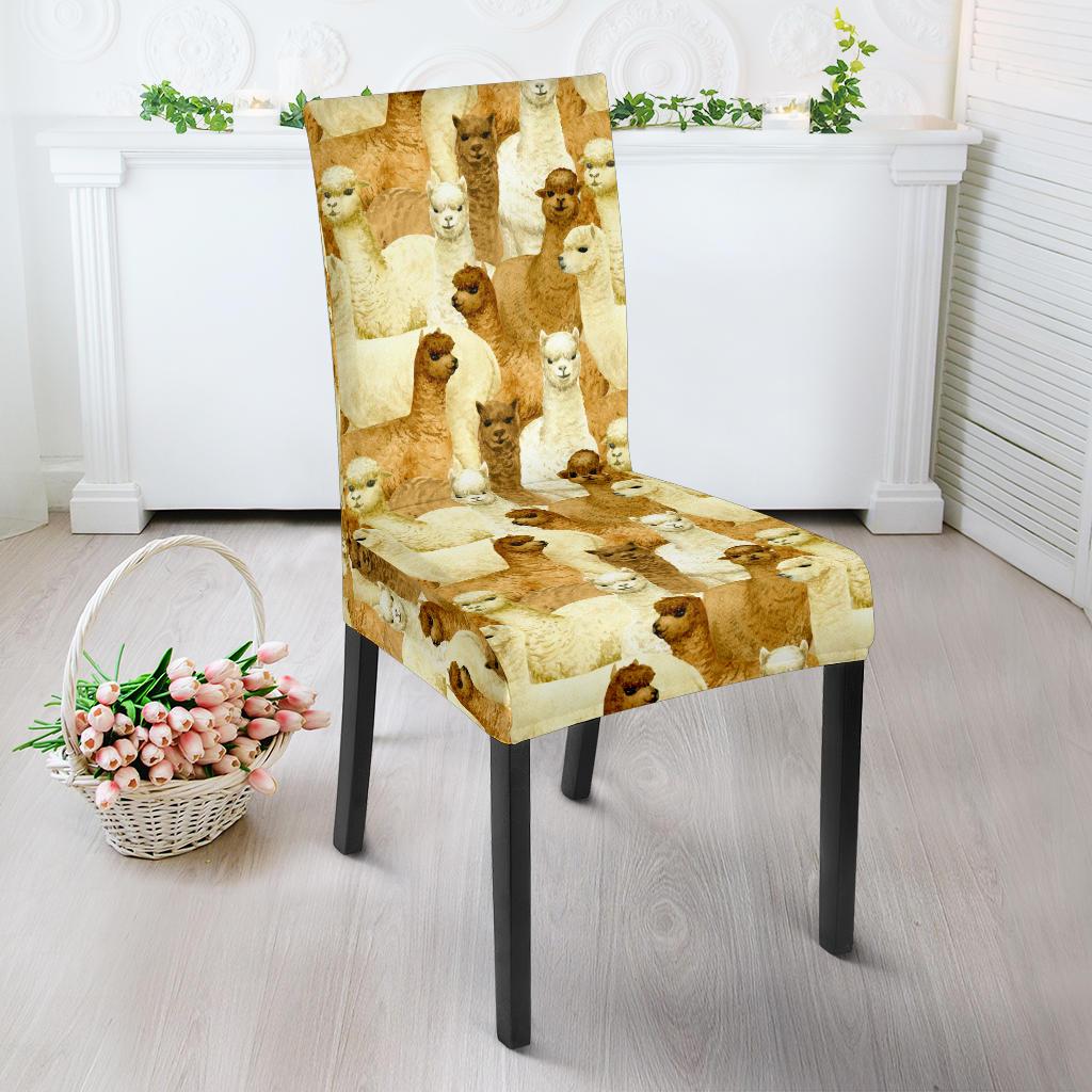 Alpaca Watercolor Design Themed Print Dinning Chair Slipper-JTAMIGO.COM
