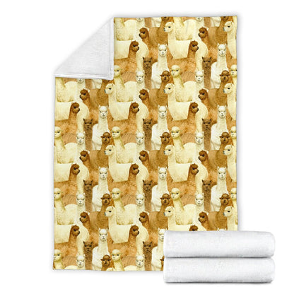 Alpaca Watercolor Design Themed Print Fleece Blanket