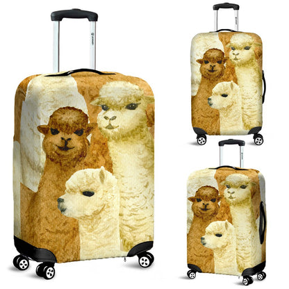 Alpaca Watercolor Design Themed Print Luggage Cover Protector