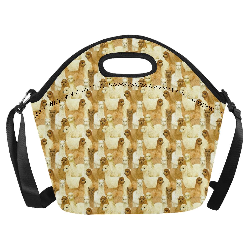 Alpaca Watercolor Design Themed Print Neoprene Lunch Bag (Model 1669)(Large)-JTAMIGO.COM