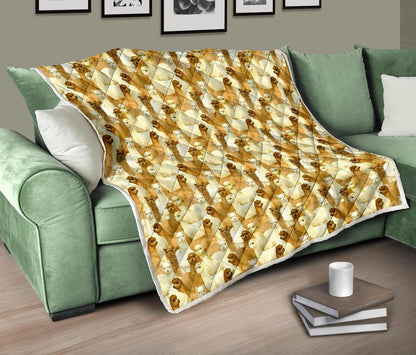 Alpaca Watercolor Design Themed Print Premium Quilt-JTAMIGO.COM