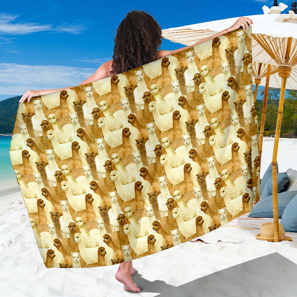 Alpaca Watercolor Design Themed Print Sarong Pareo Wrap