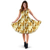Alpaca Watercolor Design Themed Print Sleeveless Dress