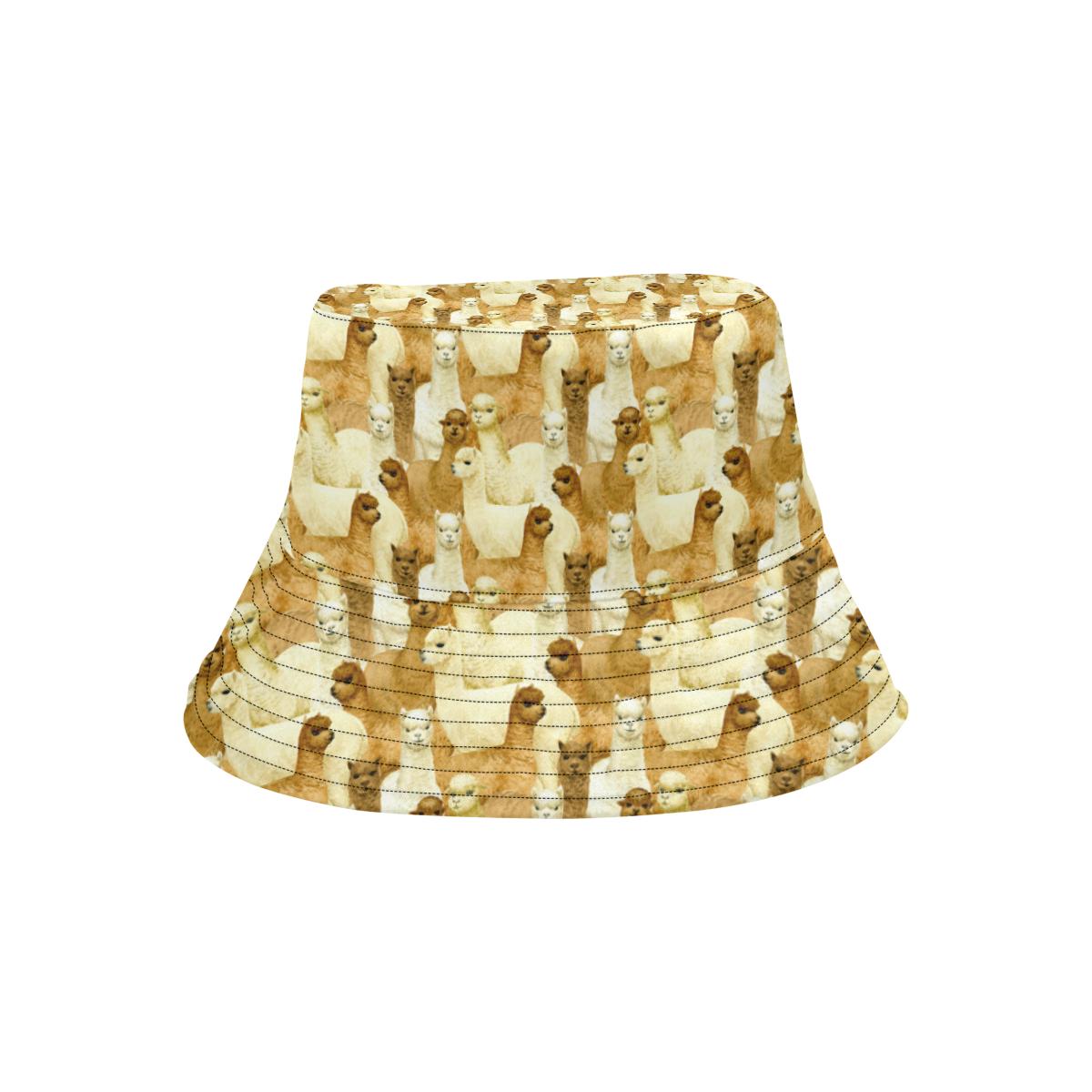 Alpaca Watercolor Design Themed Print Unisex Bucket Hat