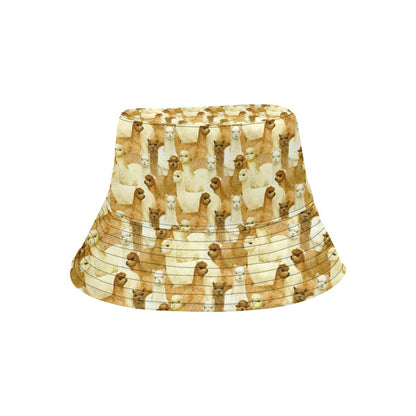 Alpaca Watercolor Design Themed Print Unisex Bucket Hat
