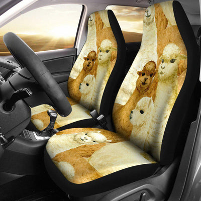 Alpaca Watercolor Design Themed Print Universal Fit Car Seat Covers
