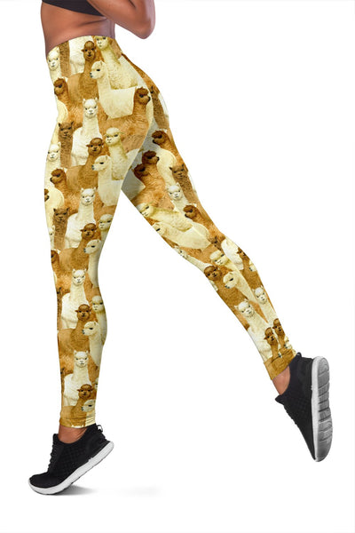 Alpaca Watercolor Design Themed Print Women Leggings