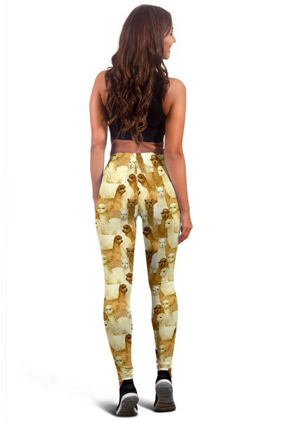 Alpaca Watercolor Design Themed Print Women Leggings