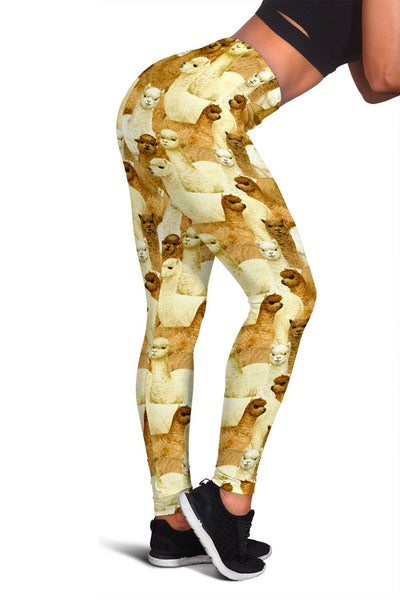 Alpaca Watercolor Design Themed Print Women Leggings