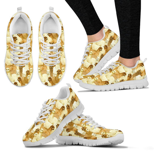 Alpaca Watercolor Design Themed Print Women Sneakers Shoes