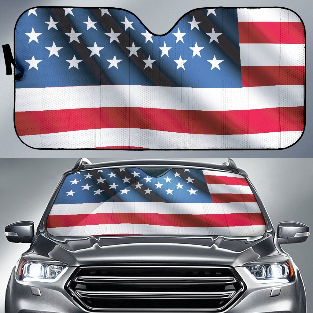 American Flag Classic Car Sun Shade For Windshield