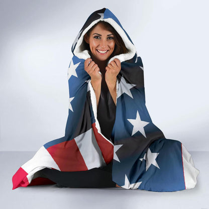 American flag Classic Hooded Blanket-JTAMIGO.COM