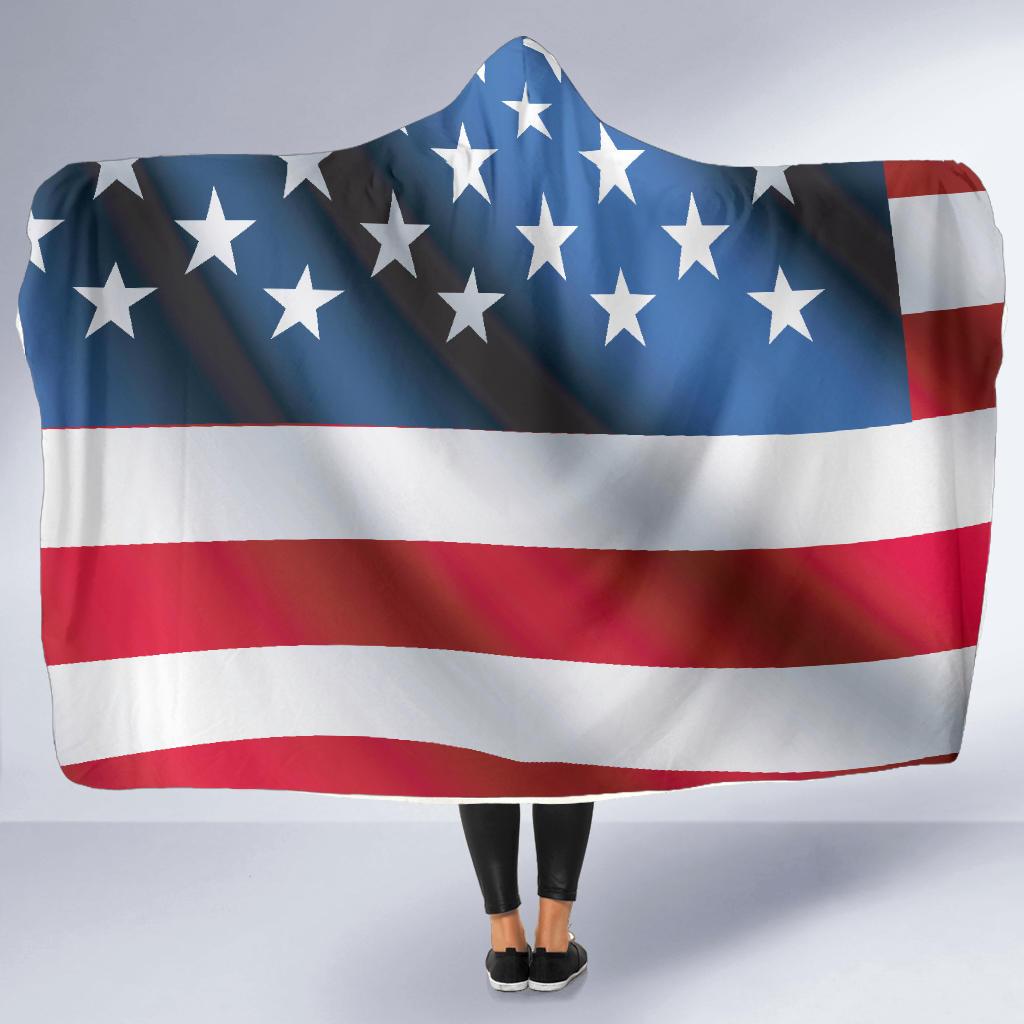 American flag Classic Hooded Blanket-JTAMIGO.COM