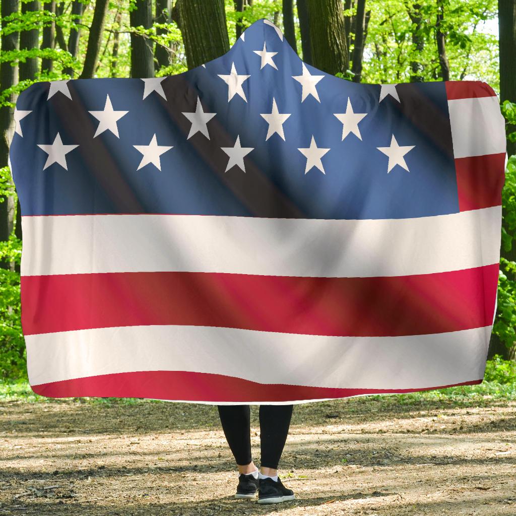 American flag Classic Hooded Blanket-JTAMIGO.COM