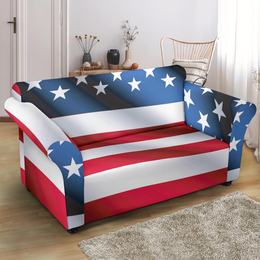 American flag Classic Loveseat Slipcover-JTAMIGO.COM