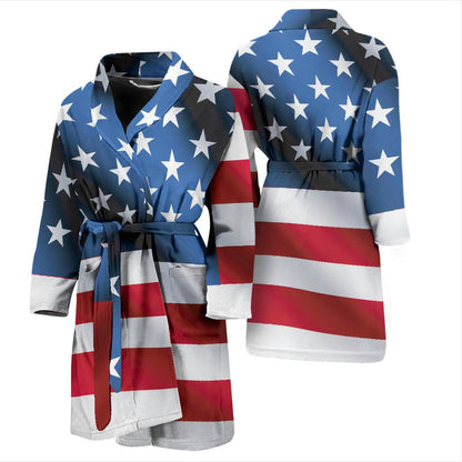 American flag Classic Men Bath Robe-JTAMIGO.COM