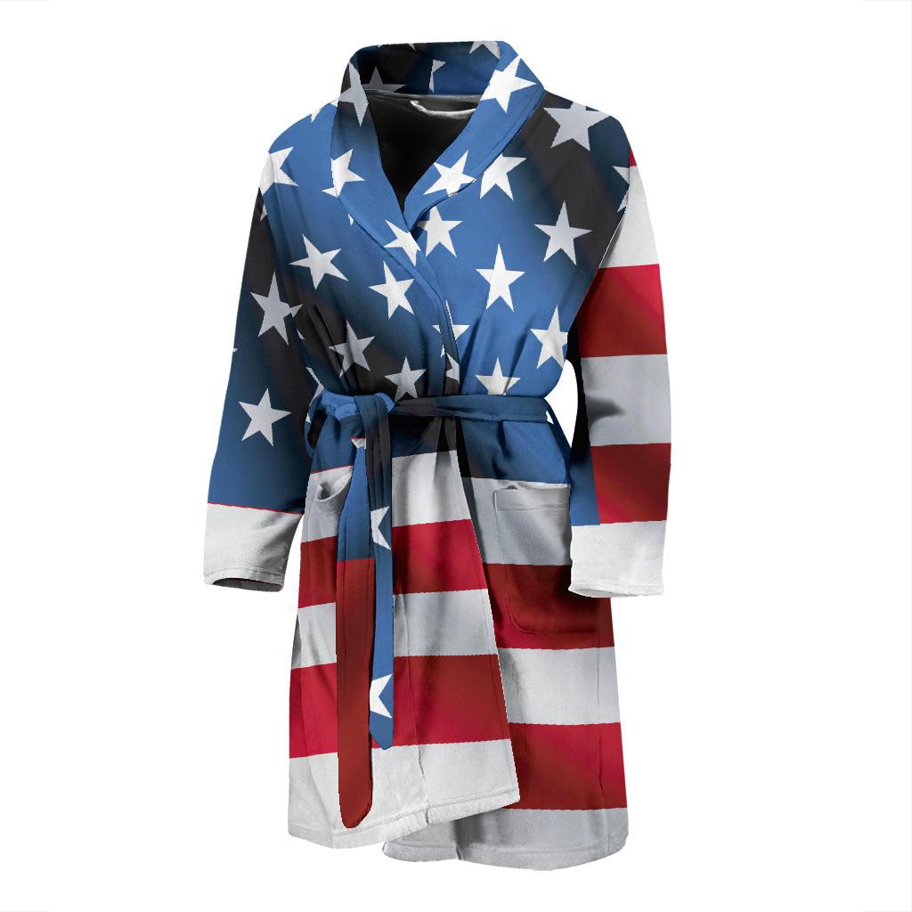 American flag Classic Men Bath Robe-JTAMIGO.COM