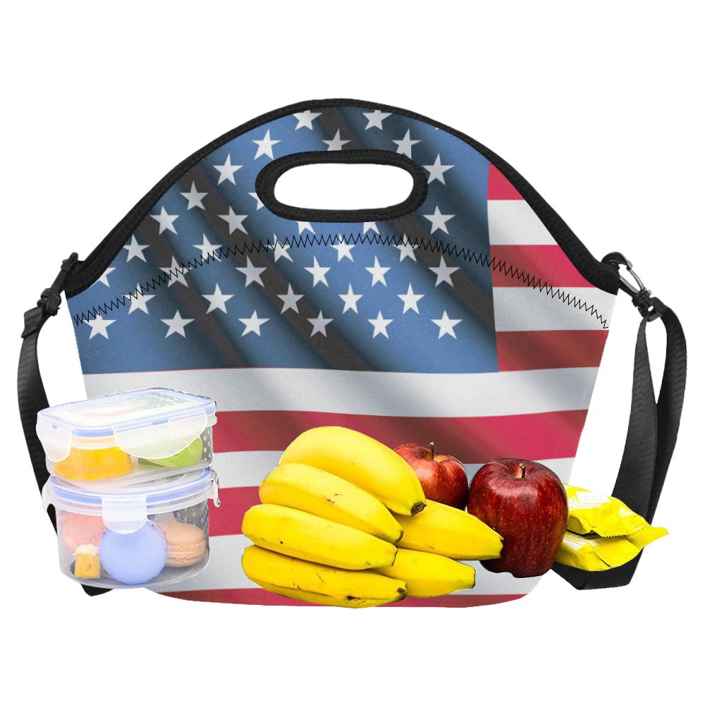 American flag Classic Neoprene Lunch Bag (Model 1669)(Large)-JTAMIGO.COM