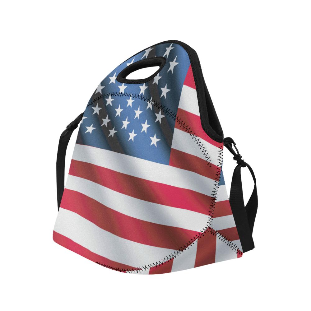 American flag Classic Neoprene Lunch Bag (Model 1669)(Large)-JTAMIGO.COM