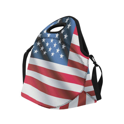 American flag Classic Neoprene Lunch Bag (Model 1669)(Large)-JTAMIGO.COM